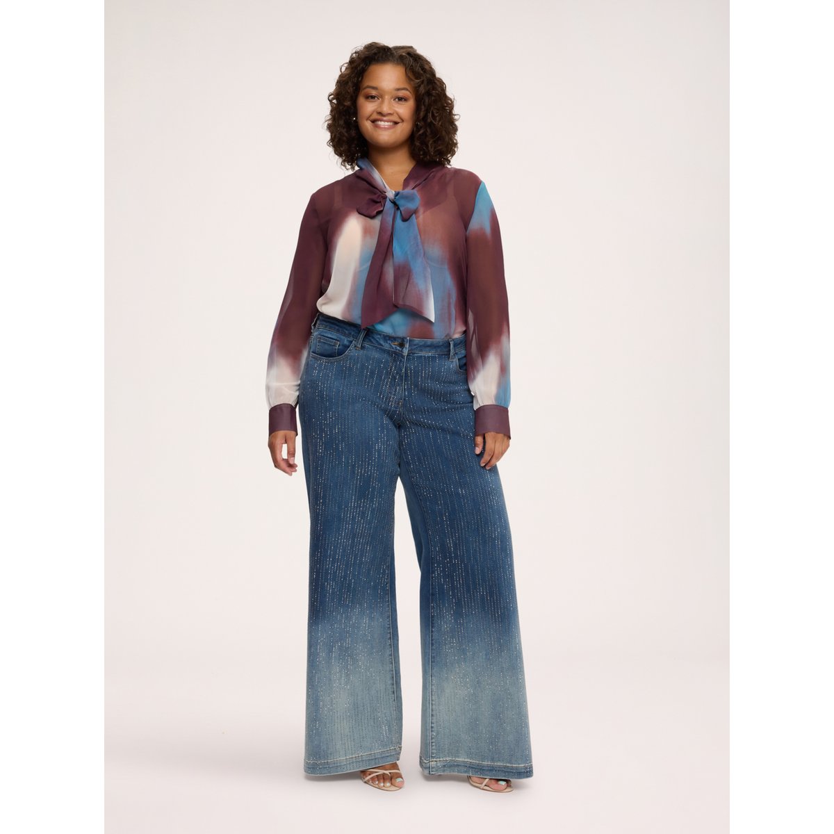 Blouse avec imprimé et nœud burgundy, FIORELLA RUBINO