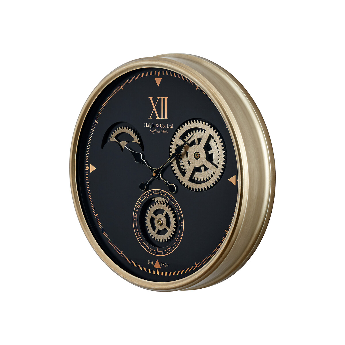 50cm Metal Cogs Wall Clock black/gold, ÉDITÉ
