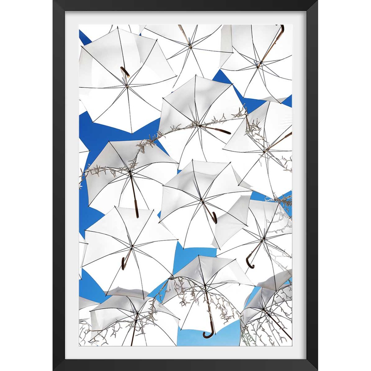 Affiche poster ombrella affiche + cadre en bois - noir, HEXOA