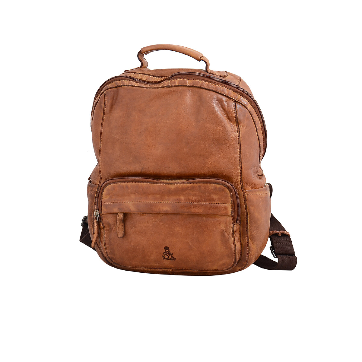 Mochila em pele, DAKAR camel, DAKAR