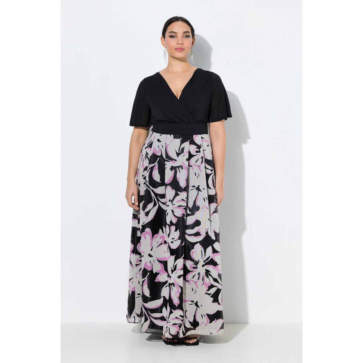 Robe maxi en tissu dévoré noir, ULLA POPKEN