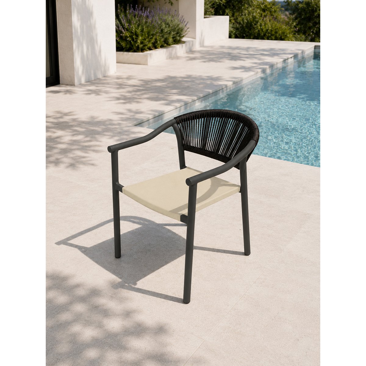 Lot de 2 fauteuils de jardin SUMBA gris anthracite, DCB GARDEN