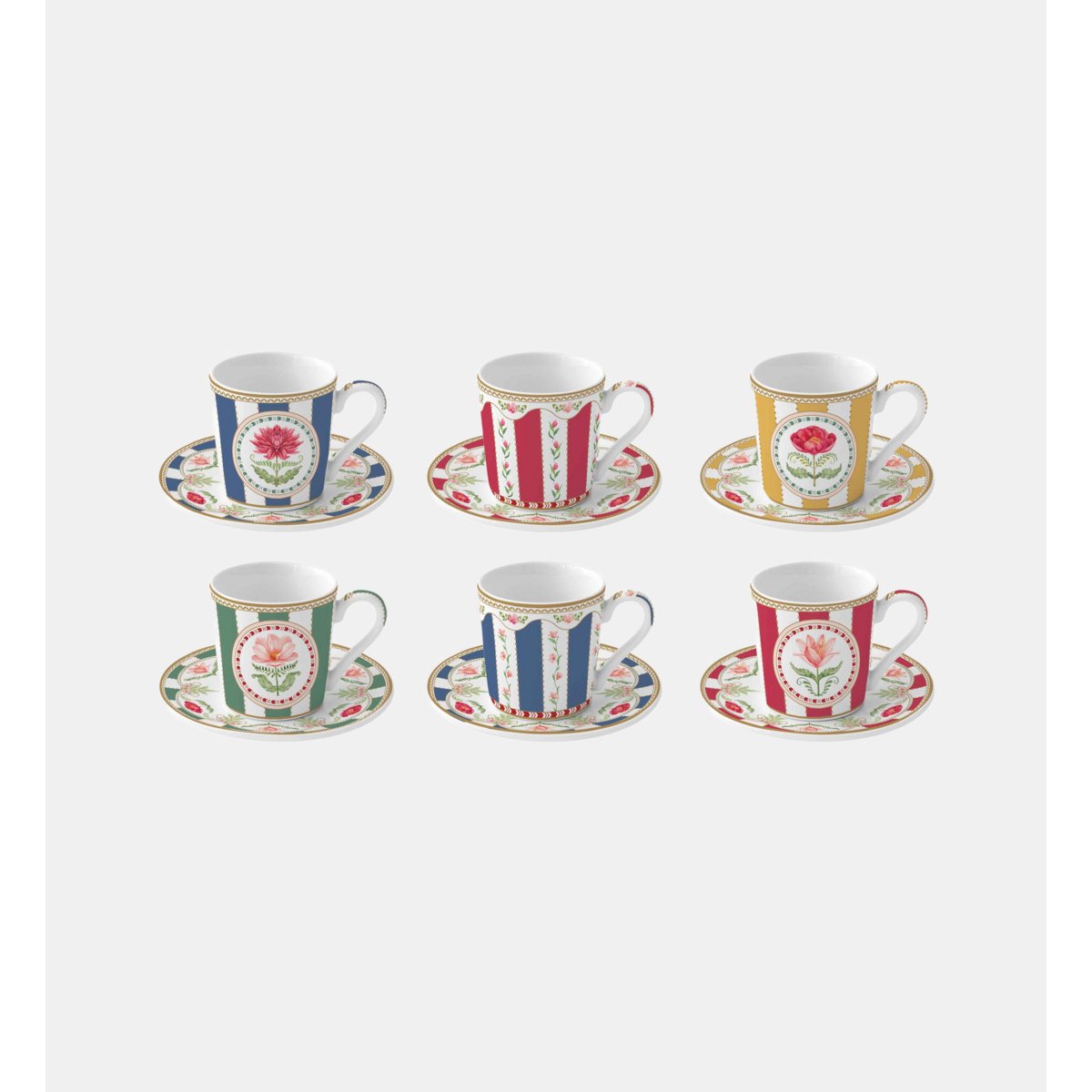 Coffret 6 tasses multicolore, EASY LIFE