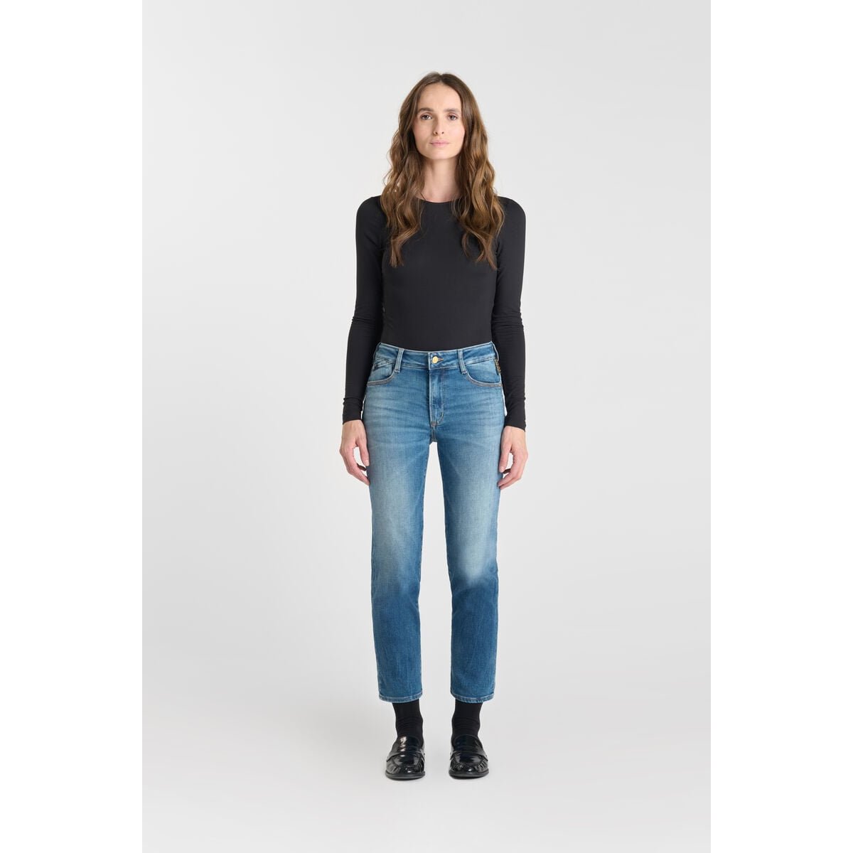 Jeans push-up droite taille haute PULP, 7/8ème blue, LE TEMPS DES CERISES