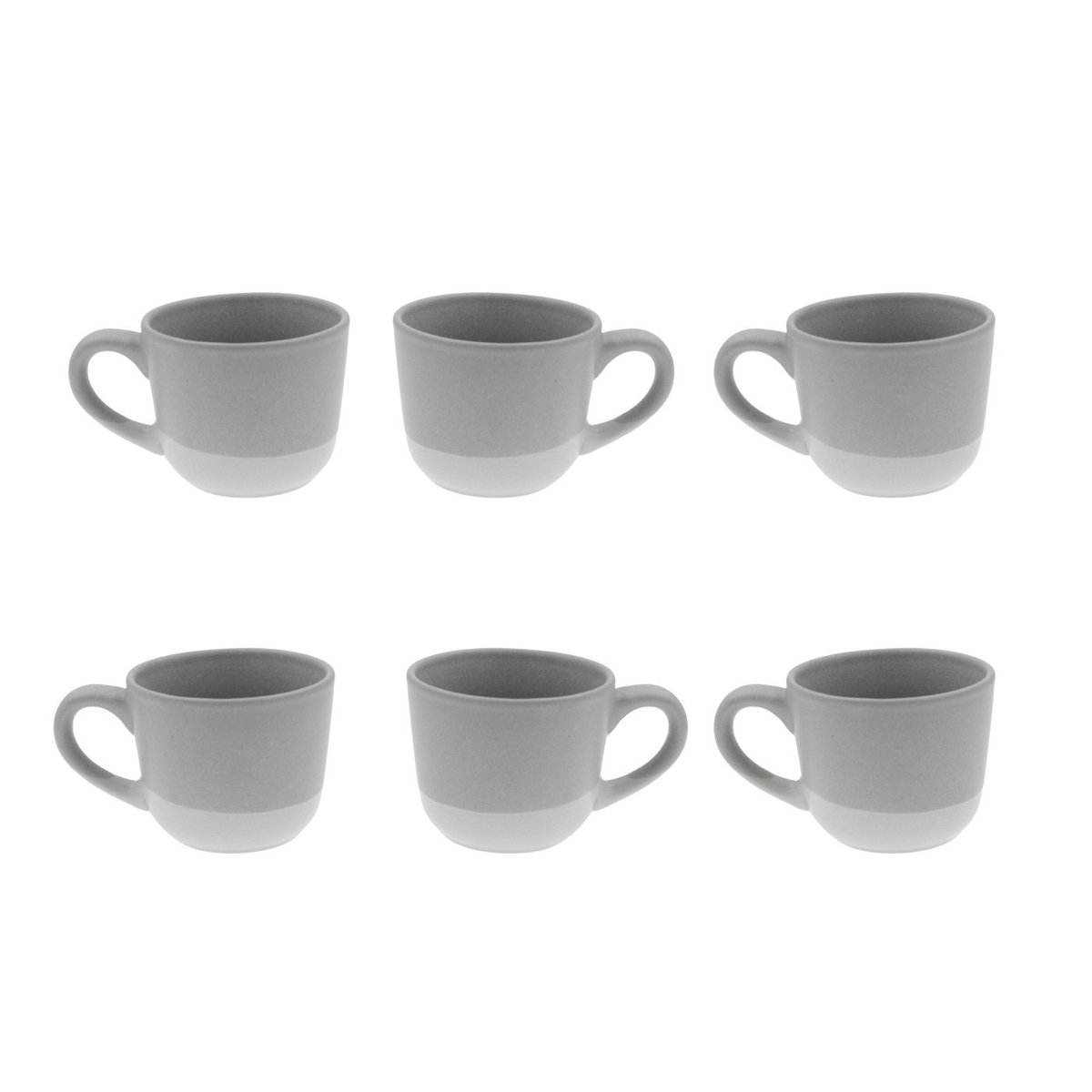Lot de 6 tasses, TERRE DE SIENNE gris, ARTIME