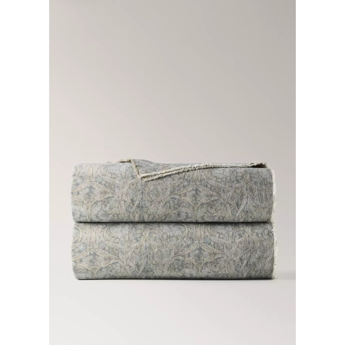 Couvre-lit en coton et lin à motif ornemental lit 180×200 cm bleu, MANGO HOME