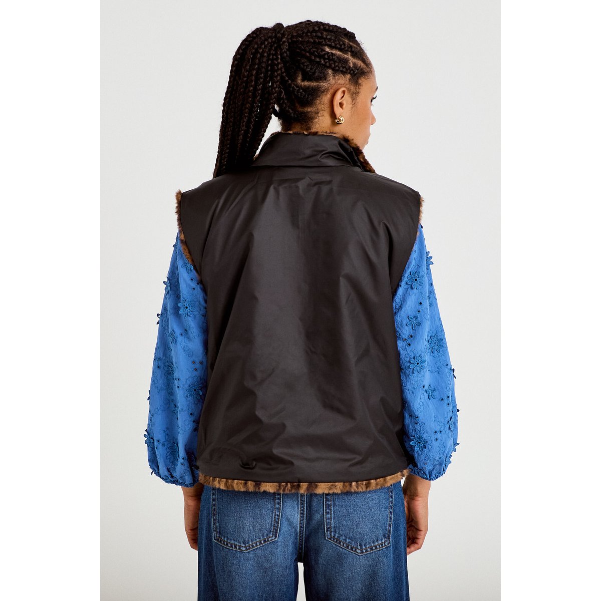 Veste réversible sans manches noir, CACHE CACHE
