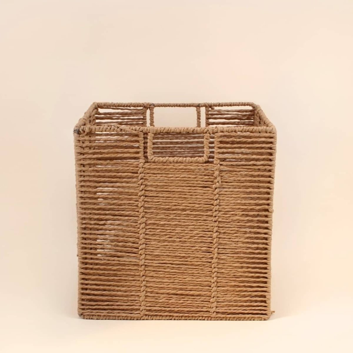 Cube de rangement pliable en corde 31cm marron, ORNAMI