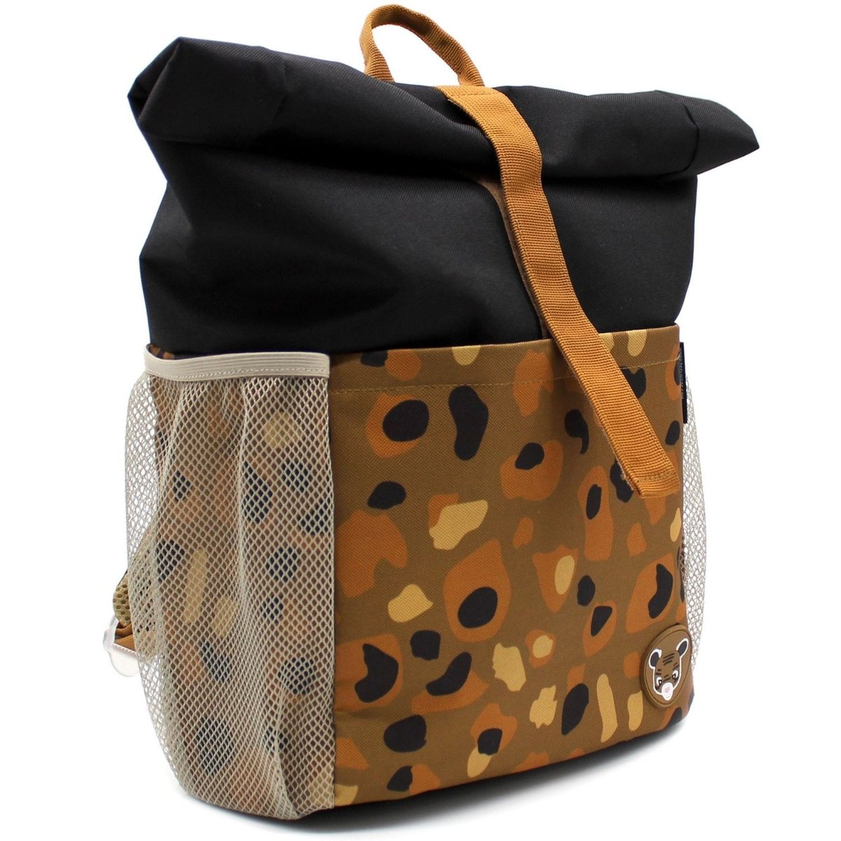 Sac à dos rolltop enfant Spéculos le Tigre marron, noir, LES DEGLINGOS