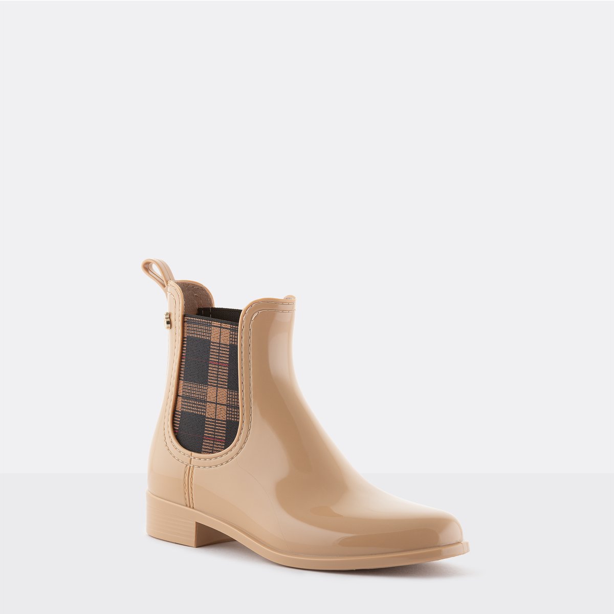 Boots de pluie avec élastique à carreaux vegan BRIELLE sable, LEMON JELLY