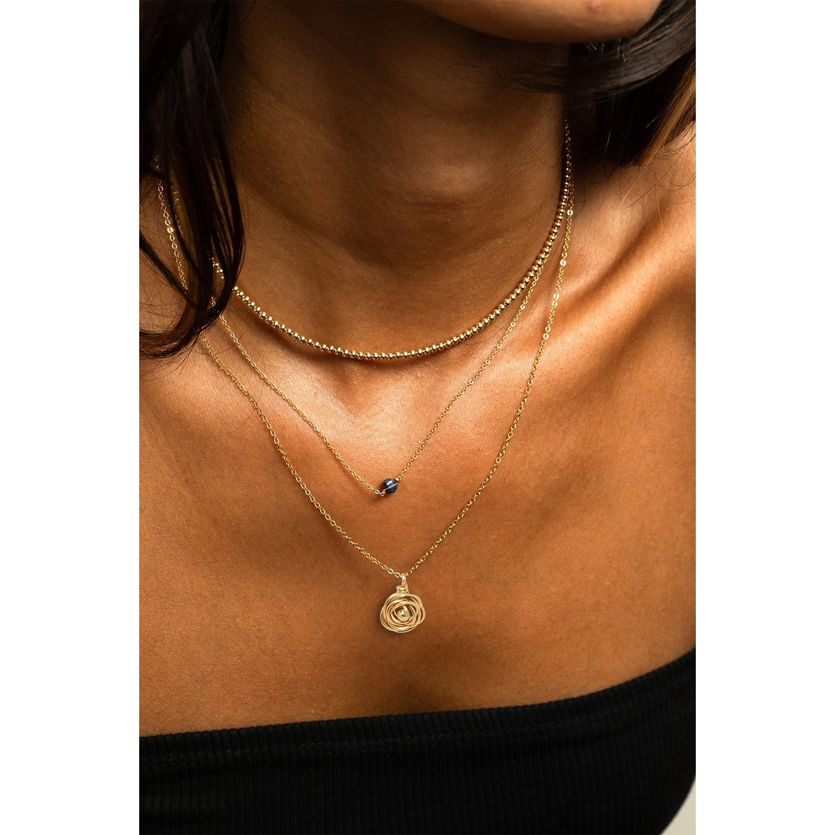 Pendentif Rosa Moyen - Or or, YAY PARIS