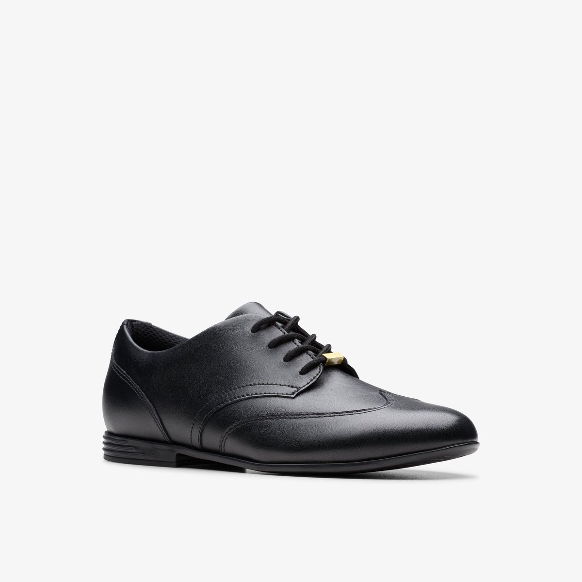 Derbies Cuir Coupe Large FINJA WING Y noir, CLARKS