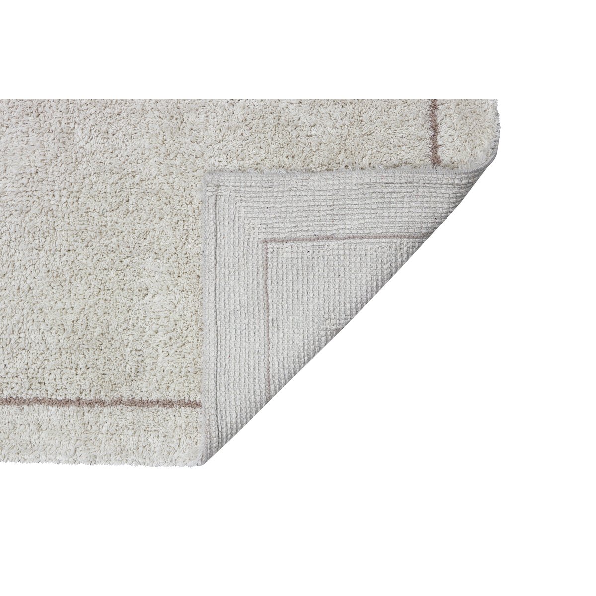 Tapis lavable en coton, RABAT marron, lin, beige, HAPPY DECOR KIDS