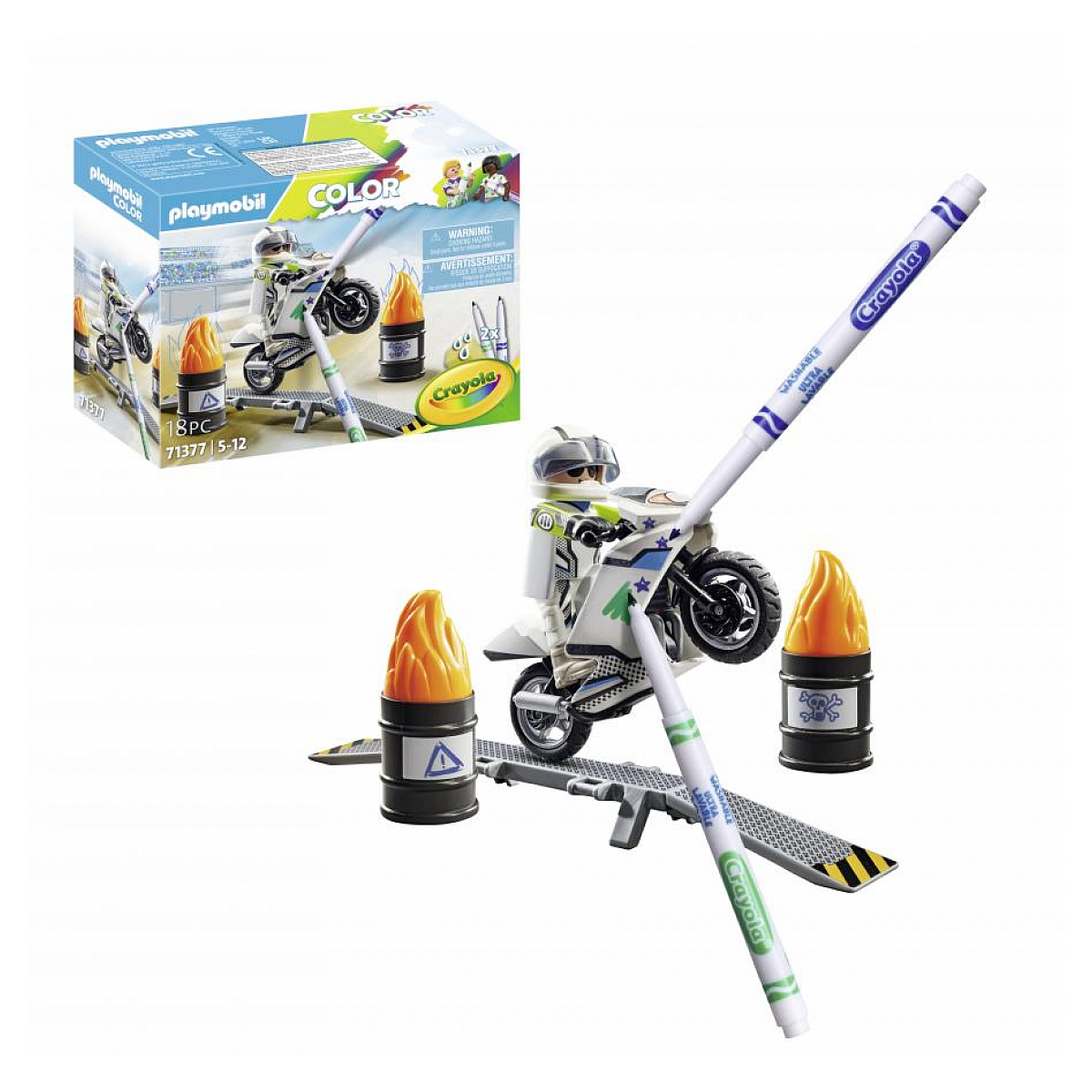 71377 color : moto bleu, PLAYMOBIL