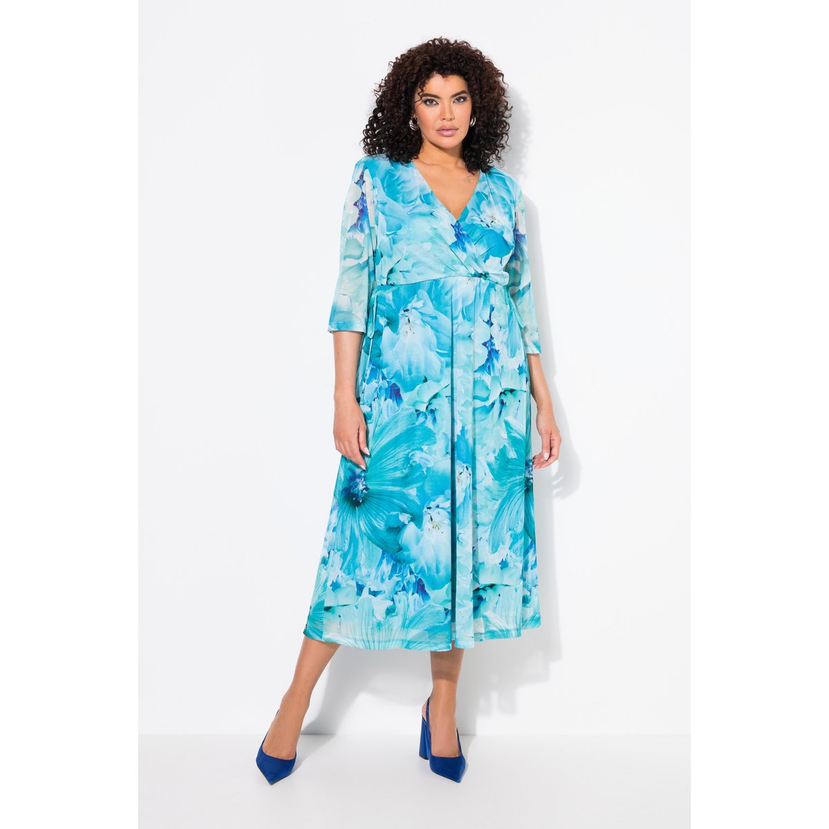 Robe maxi en mesh bleu roi, ULLA POPKEN