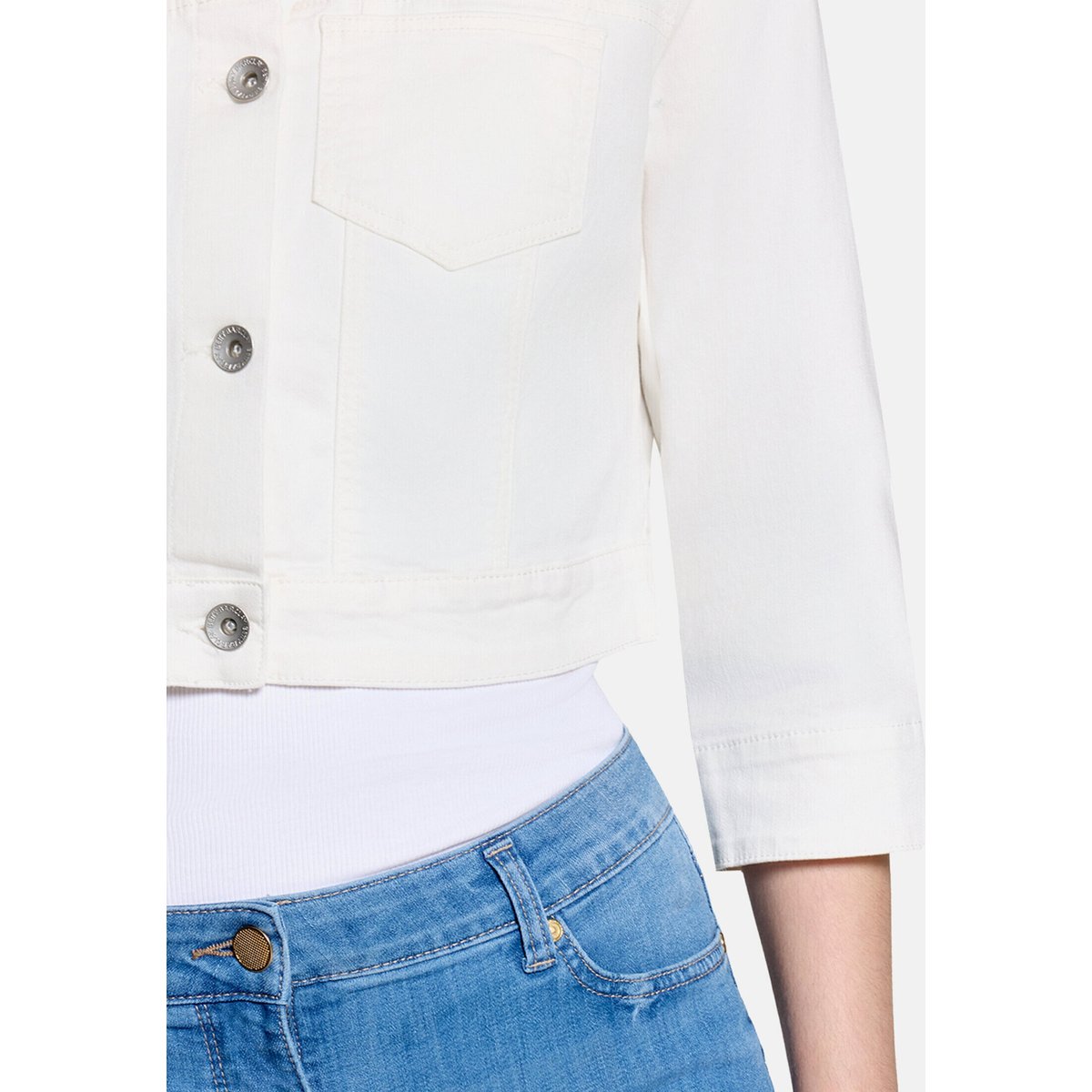 Veste en jean à manches 3/4 blanc, BETTY BARCLAY