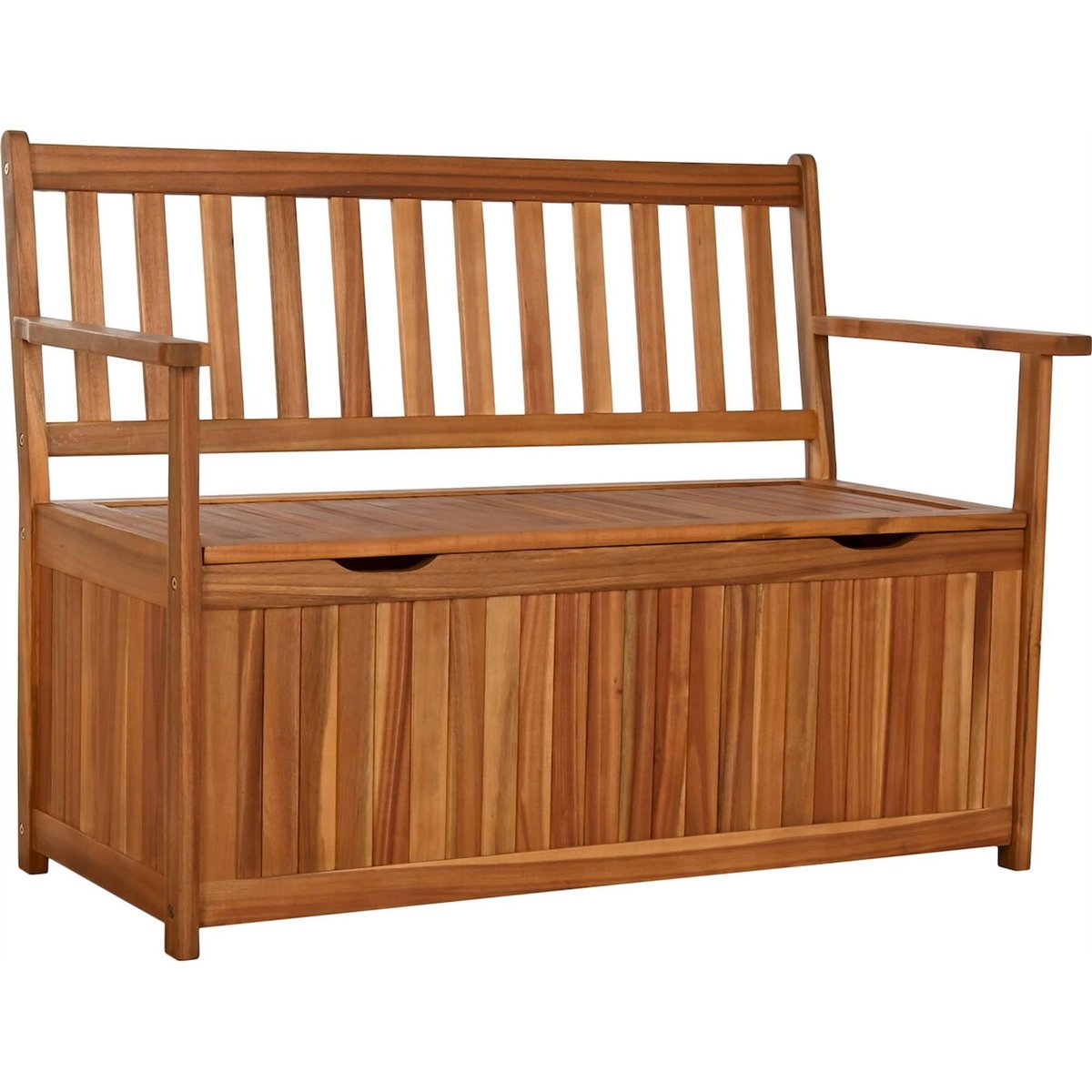 Banc coffre d'extérieur en bois d'acacia marron bois naturel acacia, RECOLLECTION