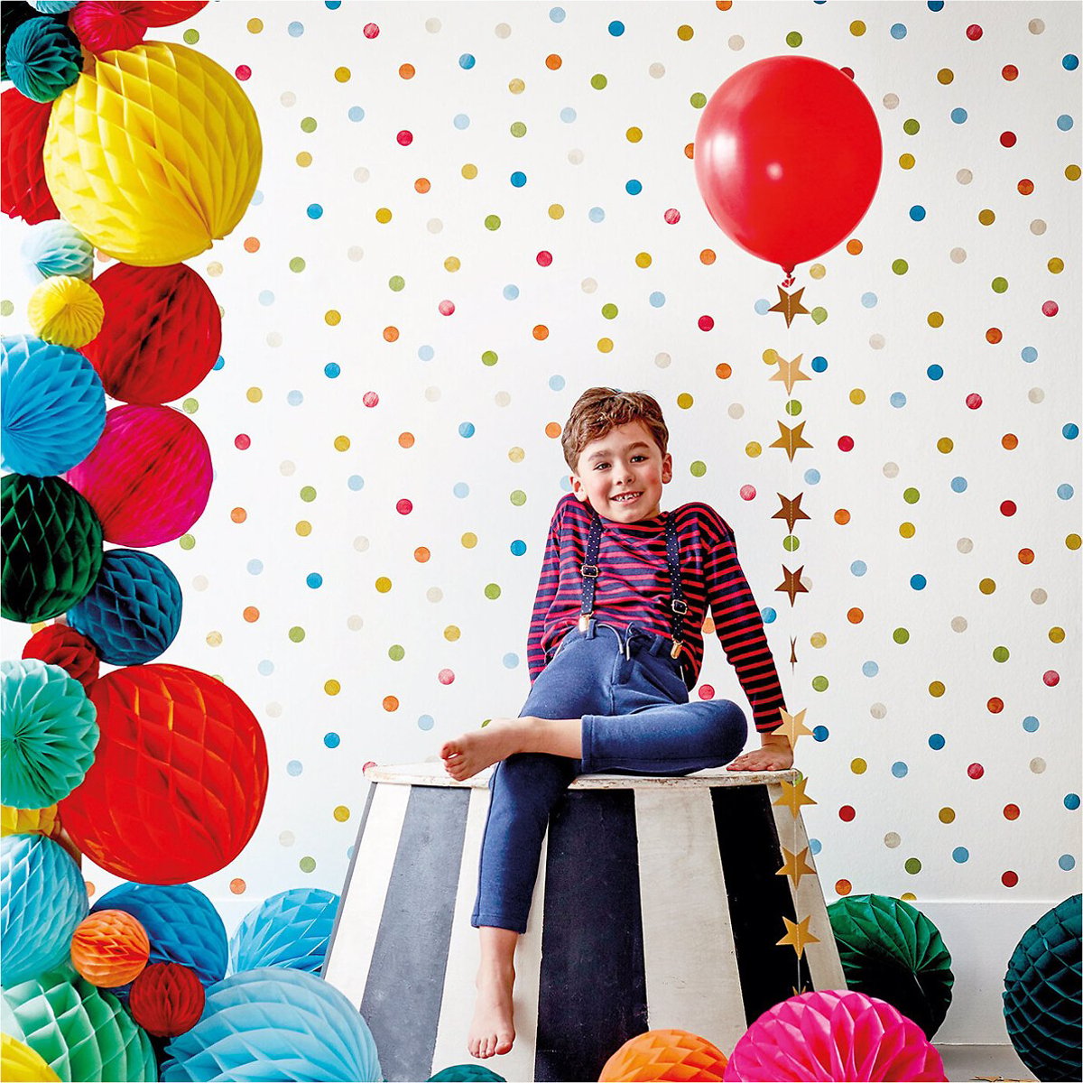 50x1000cm Bon Bon Wallpaper sky/gecko/ochre, HARLEQUIN