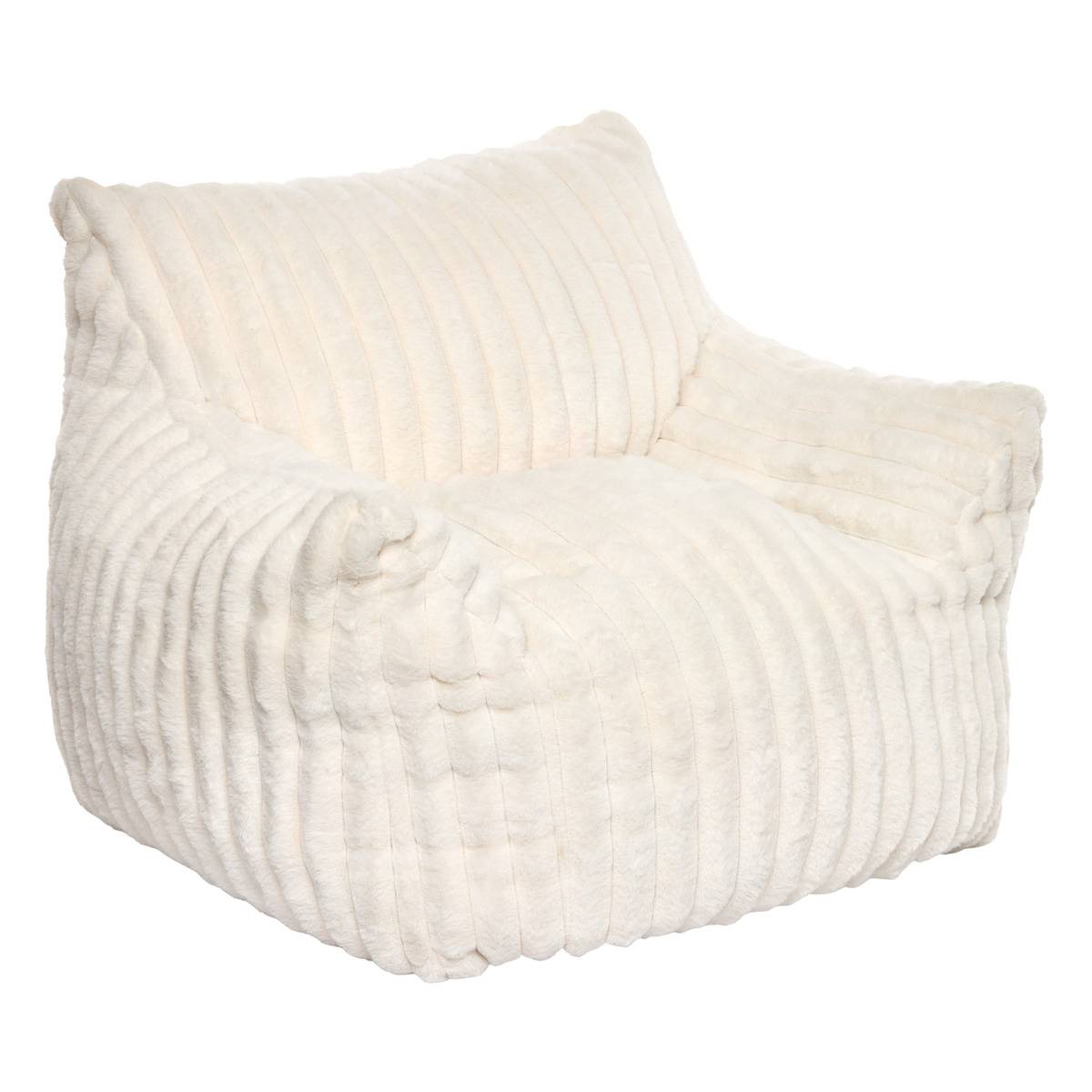 Fauteuil pour enfant en velours côtelé MUZI blanc, ATMOSPHERA FOR KIDS
