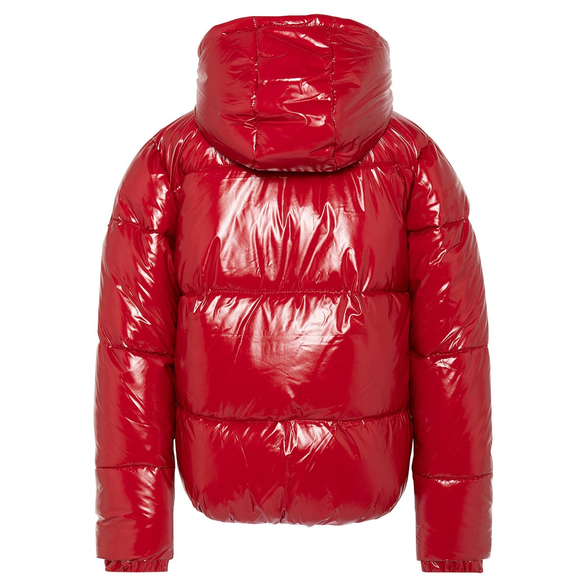Blouson shiny à capuche enfant rouge, SCHOTT