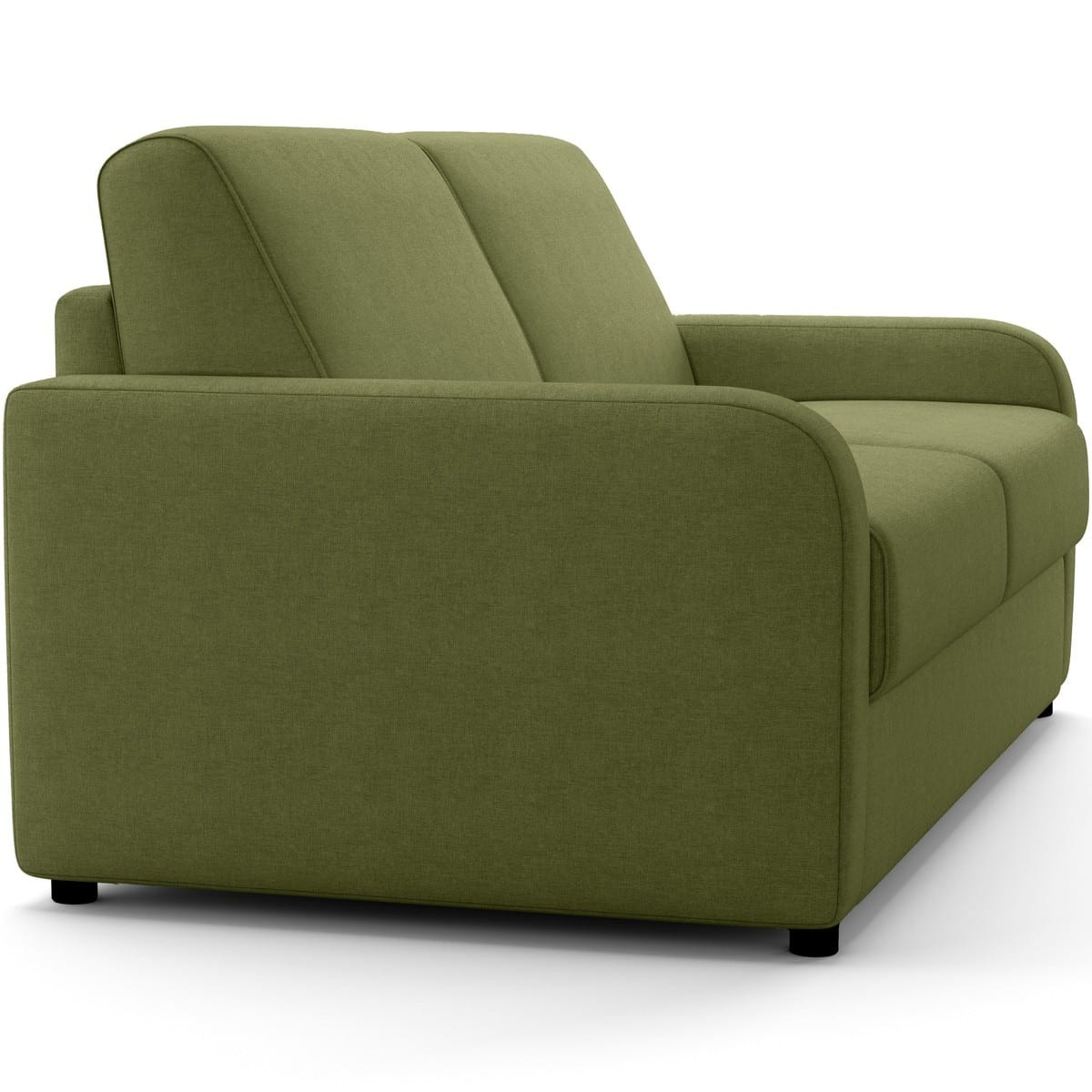 Canapé droit convertible 3 places en tissu chenille - ouverture express - LUMIO vert olive, HOMIFAB