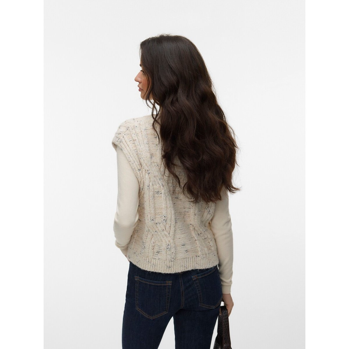 Gilet sans manches boutonné ecru, VERO MODA