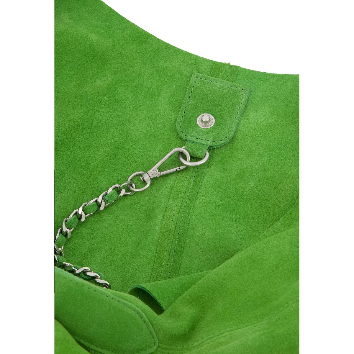 Sac à main cuir velours HOBO vert clair, IKKS