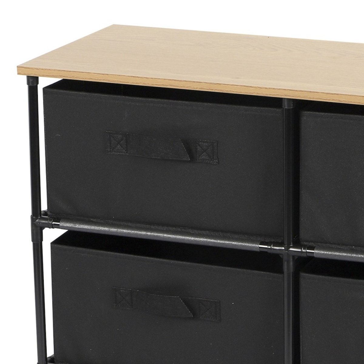 Commode 6 tiroirs intissés noir, DECORATIE