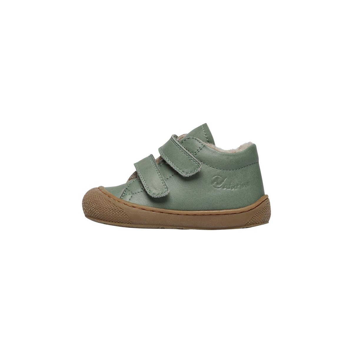 Chaussures premiers pas en cuir doublés en laine COCOON VL cognac, NATURINO