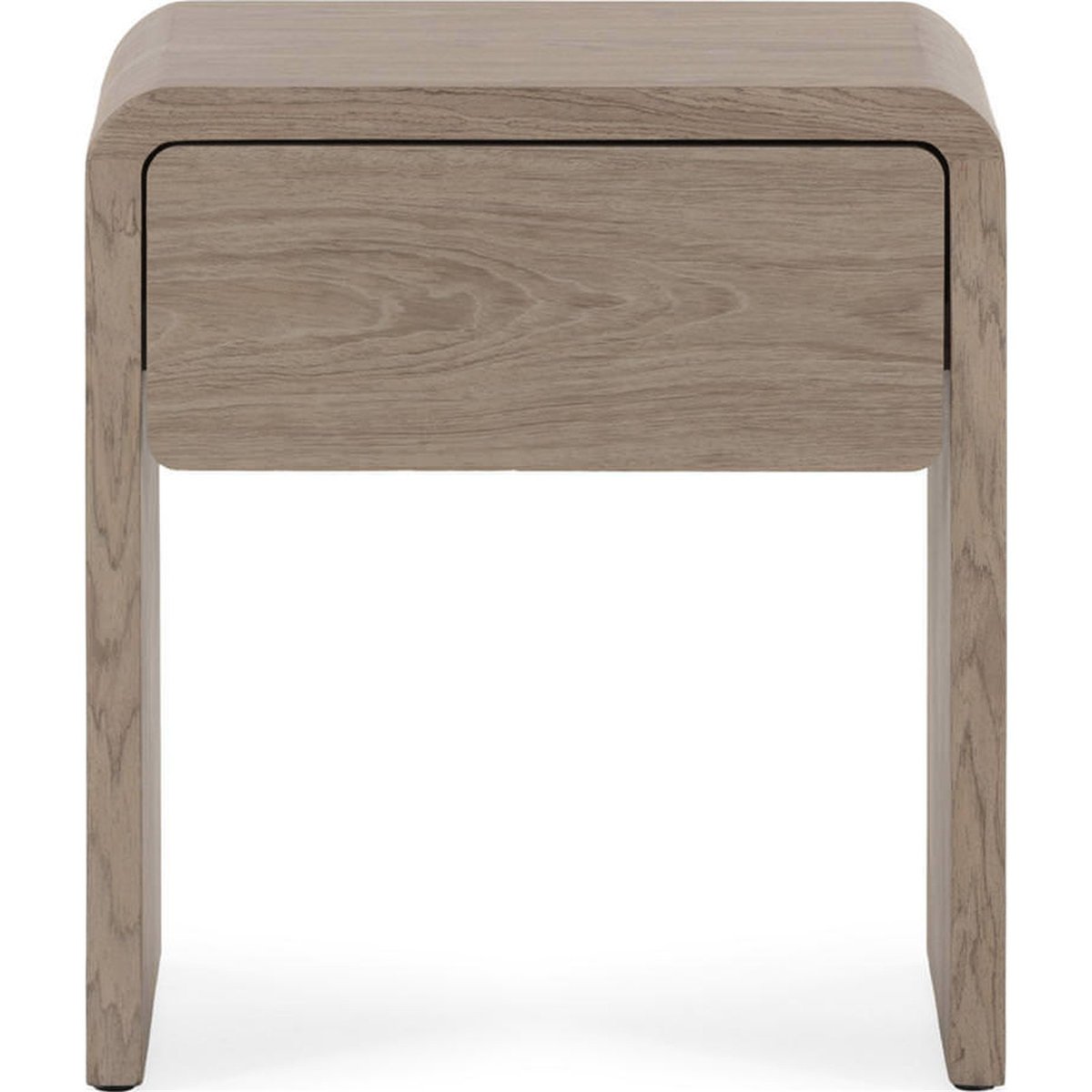 Table de chevet arrondie en bois brun effet bois clair, RECOLLECTION