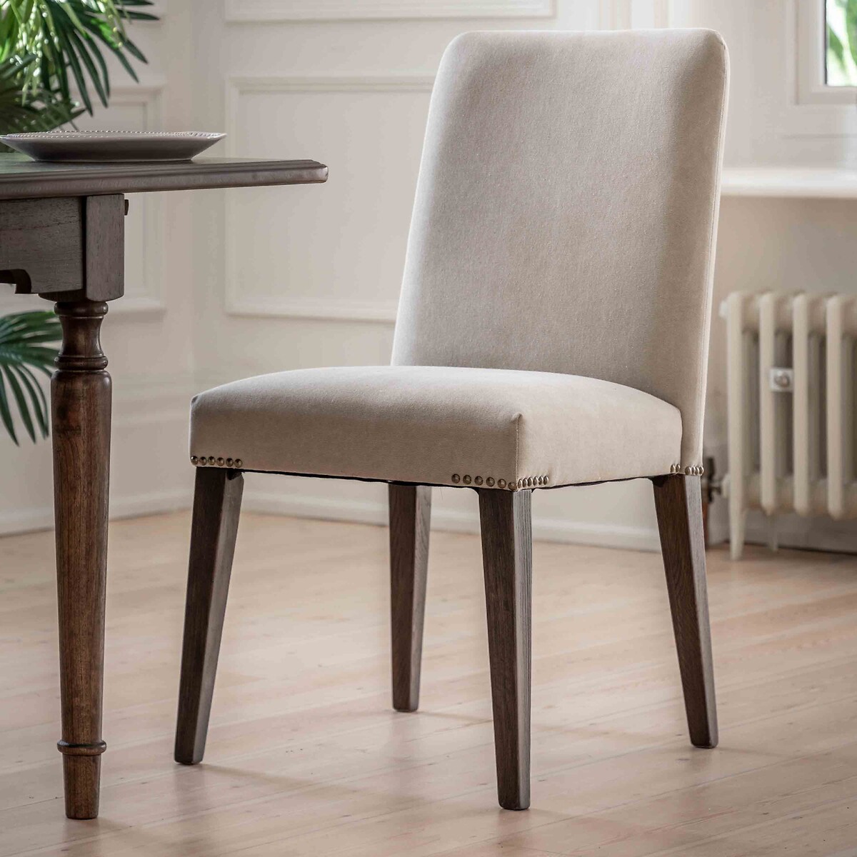 Set of 2 Maverick Linen Dining Chairs linen, ÉDITÉ