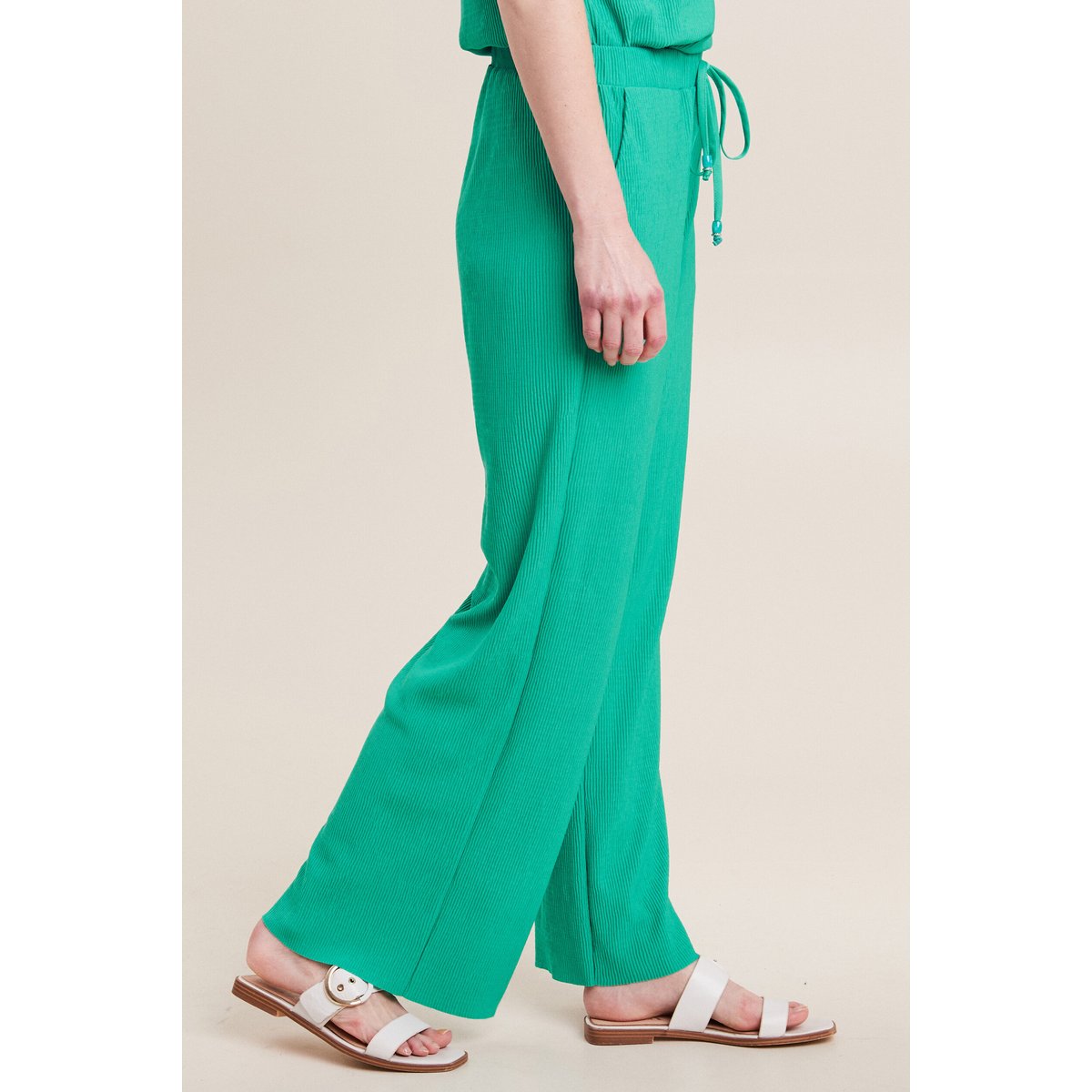 Pantalon flou taille basse vert turquoise, BREAL