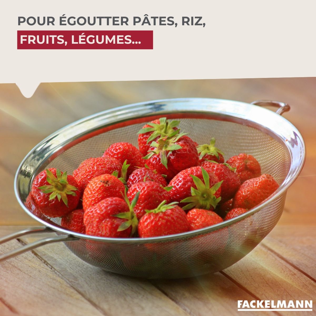 Passoire Chinois 16 cm de diamètre en inox gris, FACKELMANN