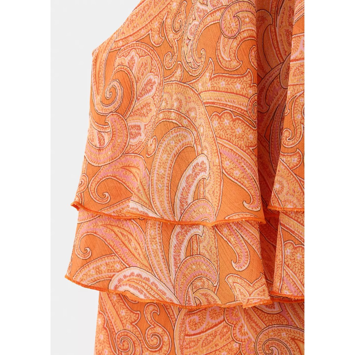 Robe paisley volants orange, MANGO