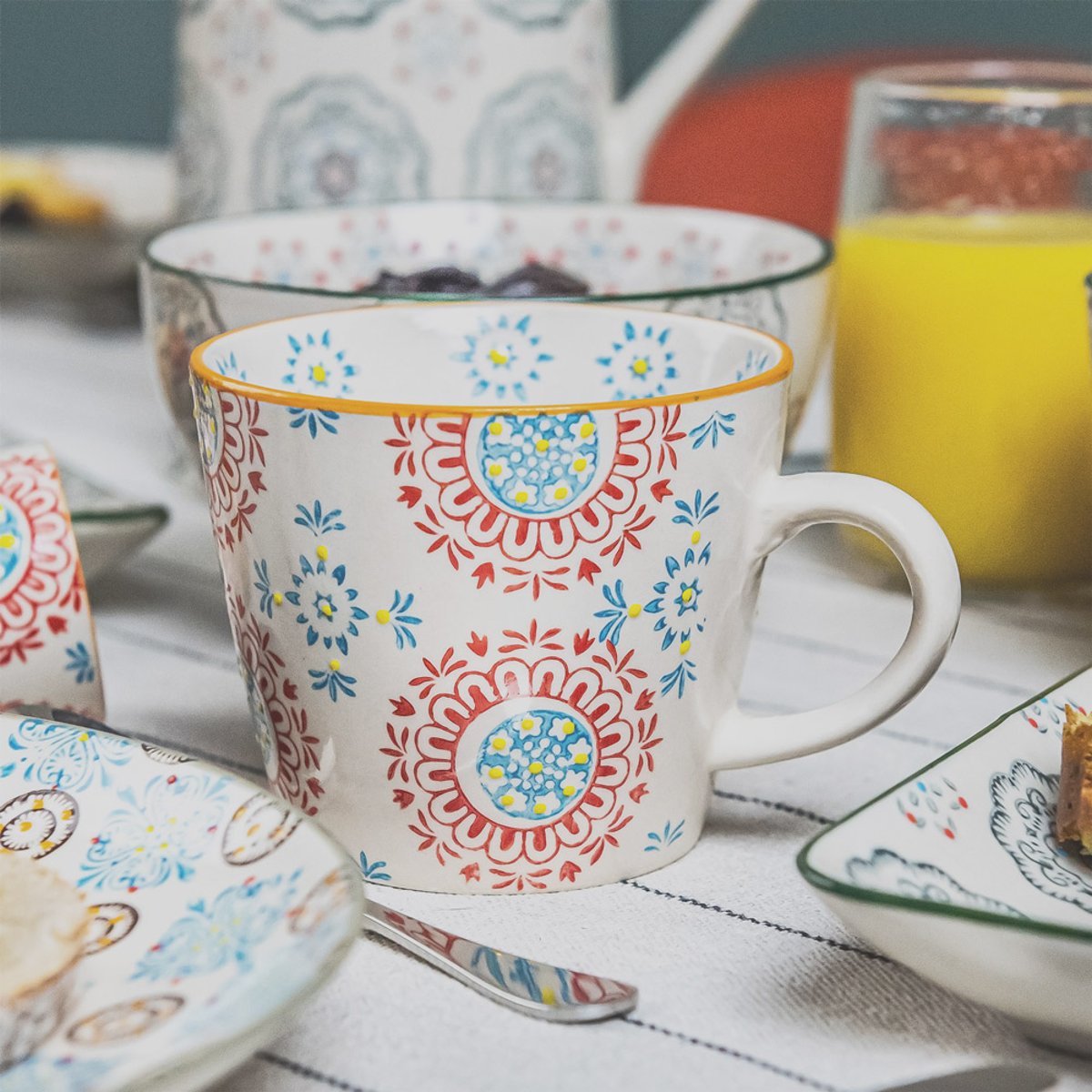 Coffret de 4 tasses Bohème 30 cl multicolore, TABLE PASSION