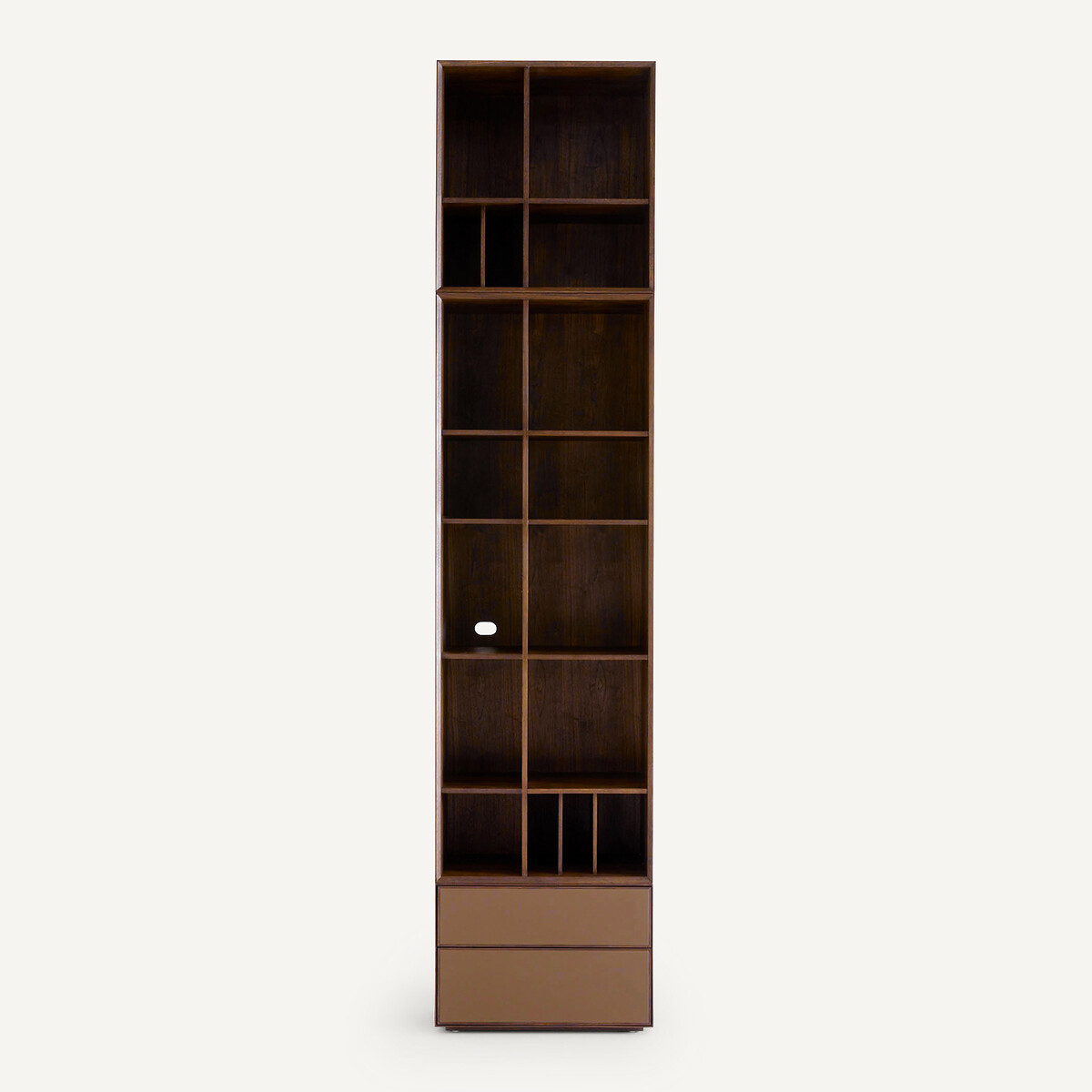 Etagère 5 niches, en plaqué noyer, pour bibliothèque modulable MIKUBE noyer, AM.PM