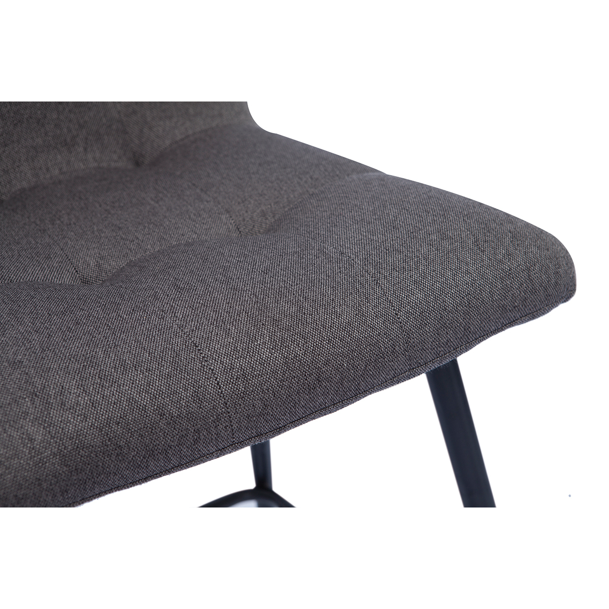 Tabourets de bar design en tissu gris et métal H65 cm (lot de 2) ESCAPE gris foncé, MILIBOO