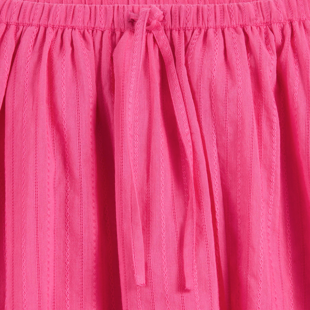 Jupe courte, en tissu reliéfé et à taille élastiquée rose, LA REDOUTE COLLECTIONS