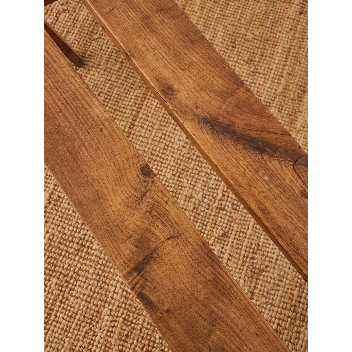 Paire de bancs de ferme en bois Antoine N°434 - Bon état bois clair, DEBONGOUT