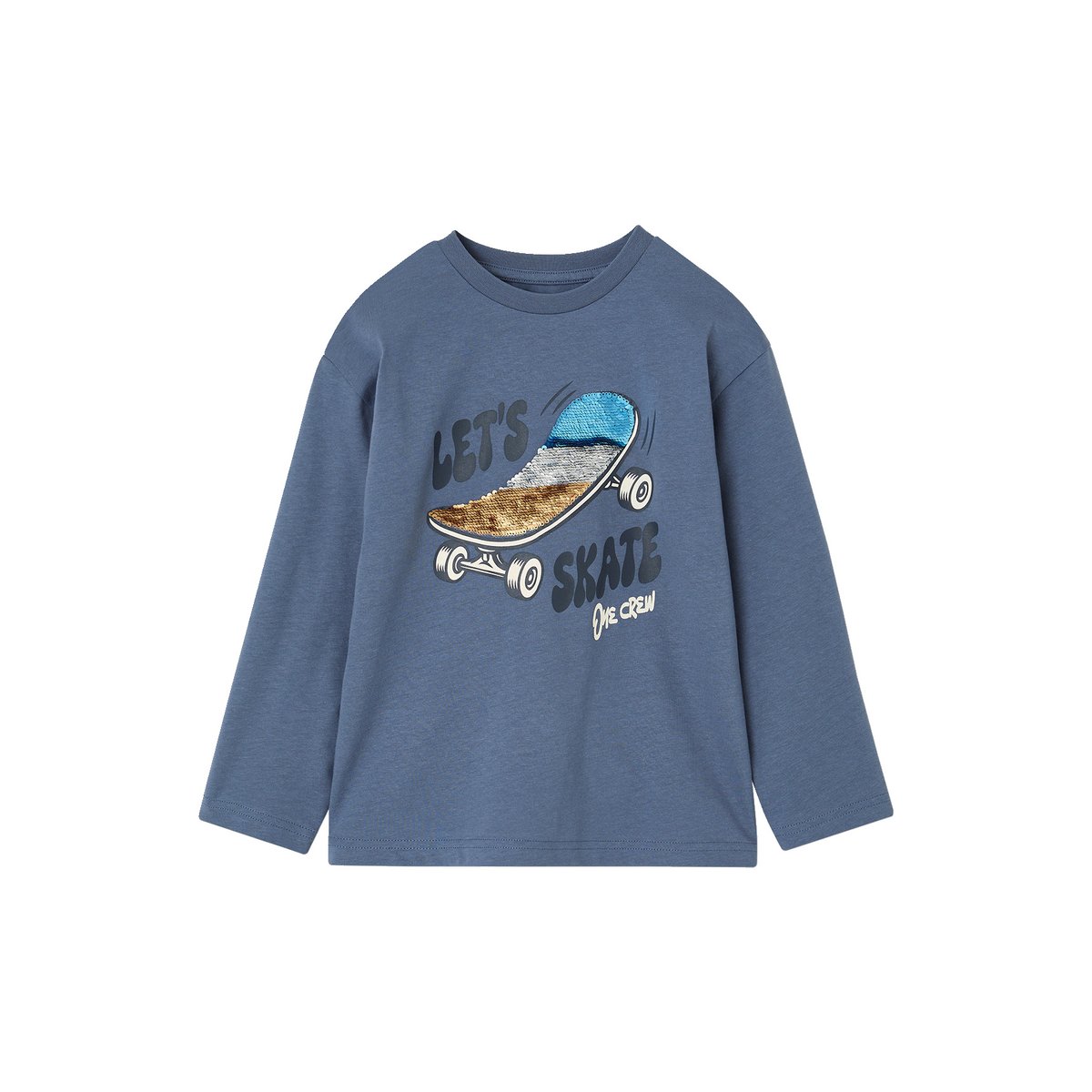T-shirt manches longues bleu moyen, VERTBAUDET