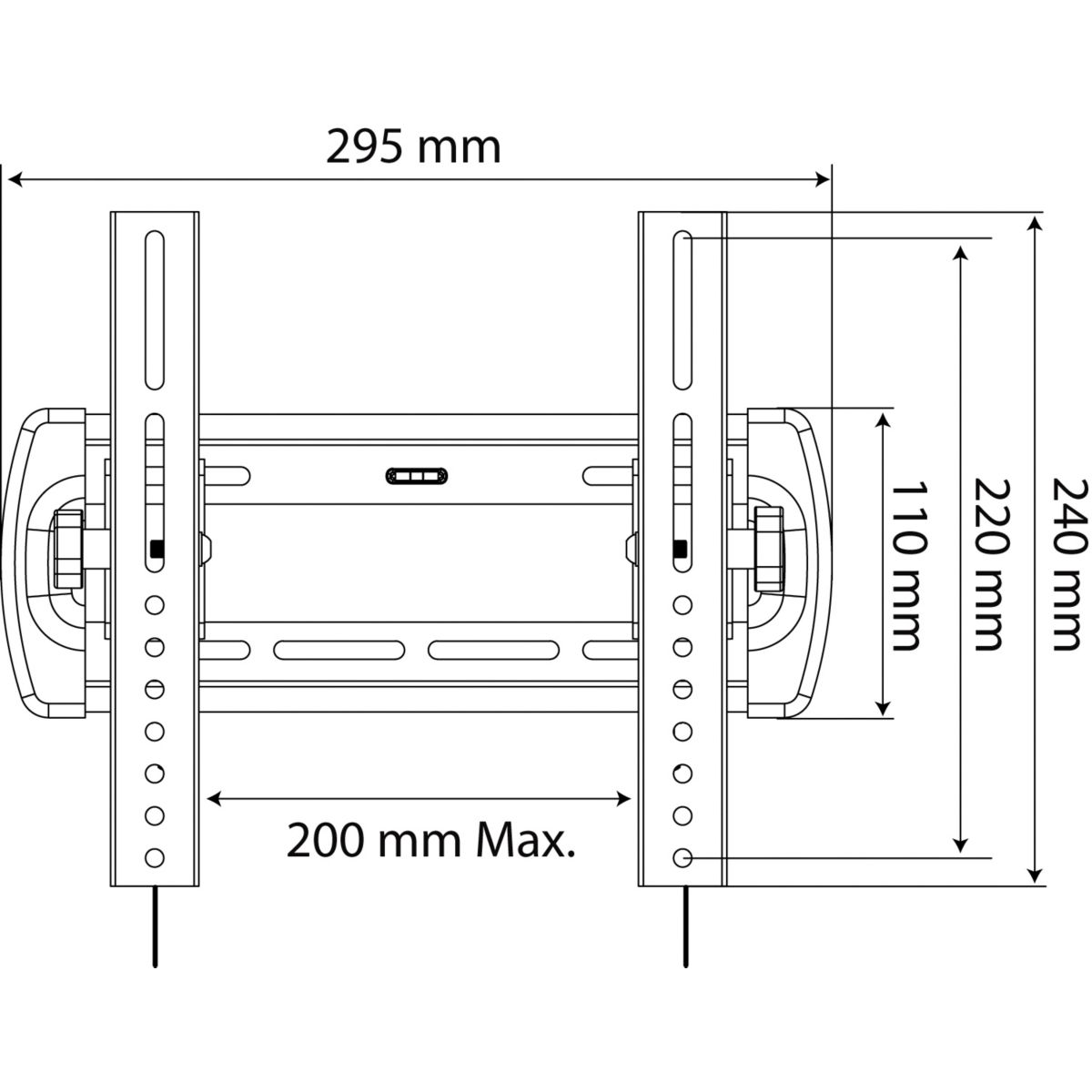 Support mural TV Inclin'TV 19-28'' couleur unique, ESSENTIEL B