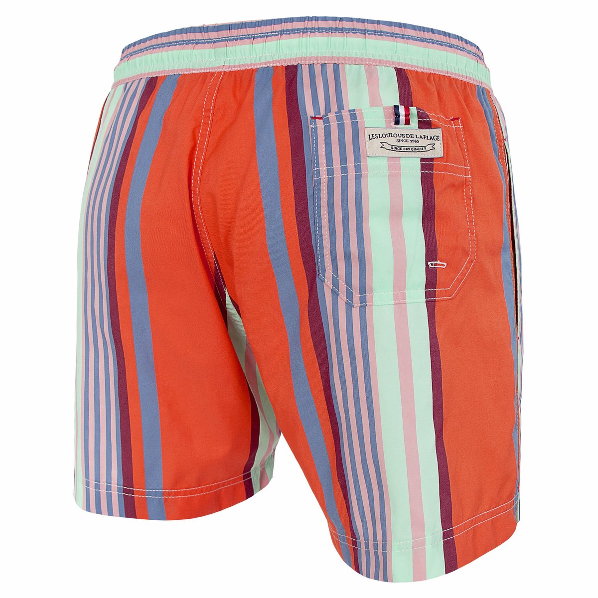 Short de bain JOHN 819 Fashion stripes orange, LES LOULOUS DE LA PLAGE