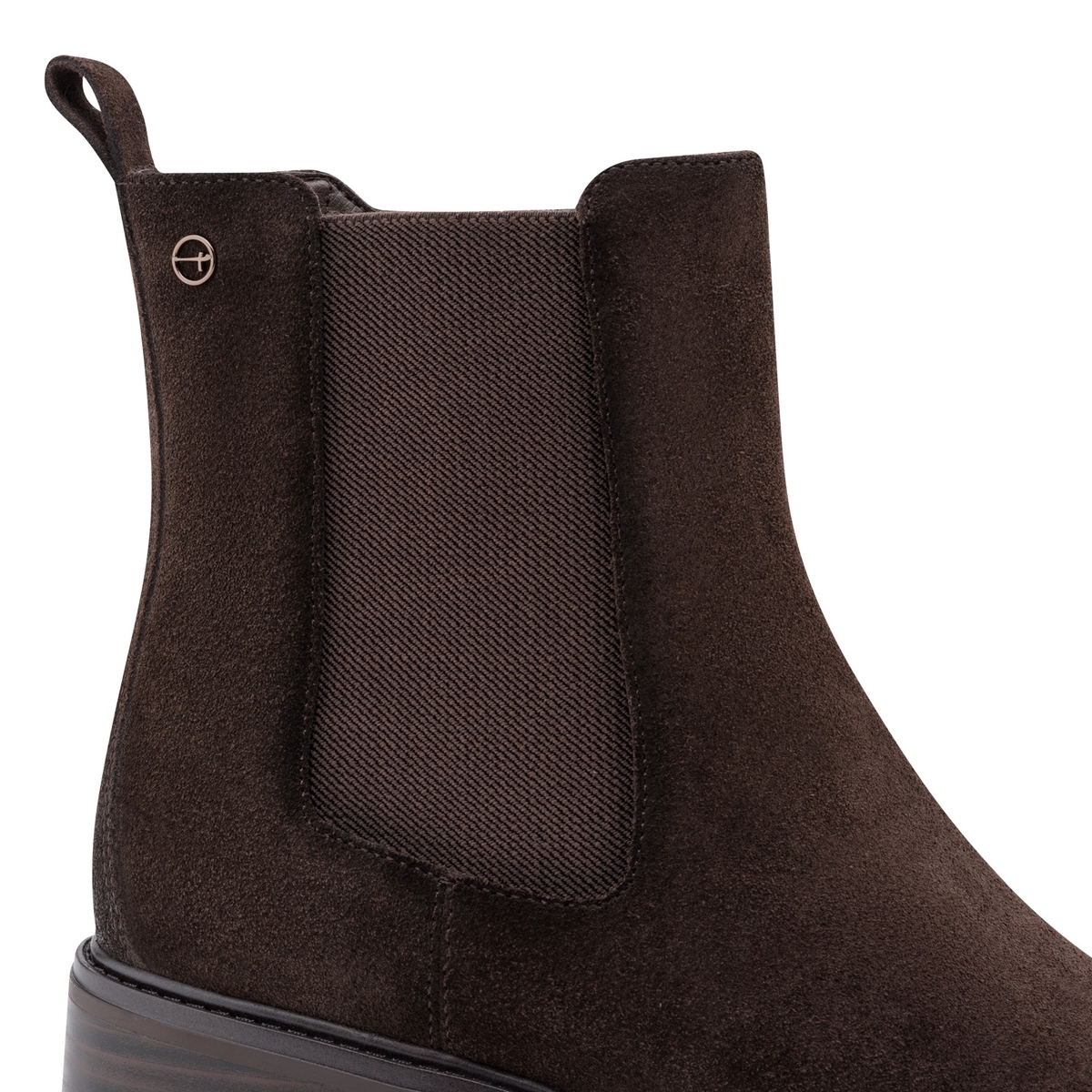 Bottine Chelsea en cuir marron antilope combiné, TAMARIS
