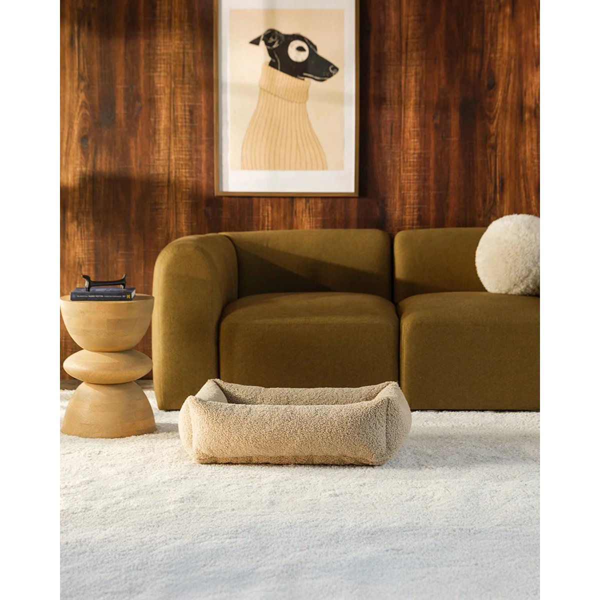 Lit douillet pour animaux M en Teddy biscuit, WIGIWAMA