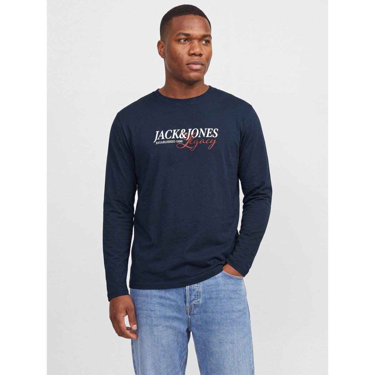 T-Shirt À Manches Longues navy blazer 1, JACK & JONES