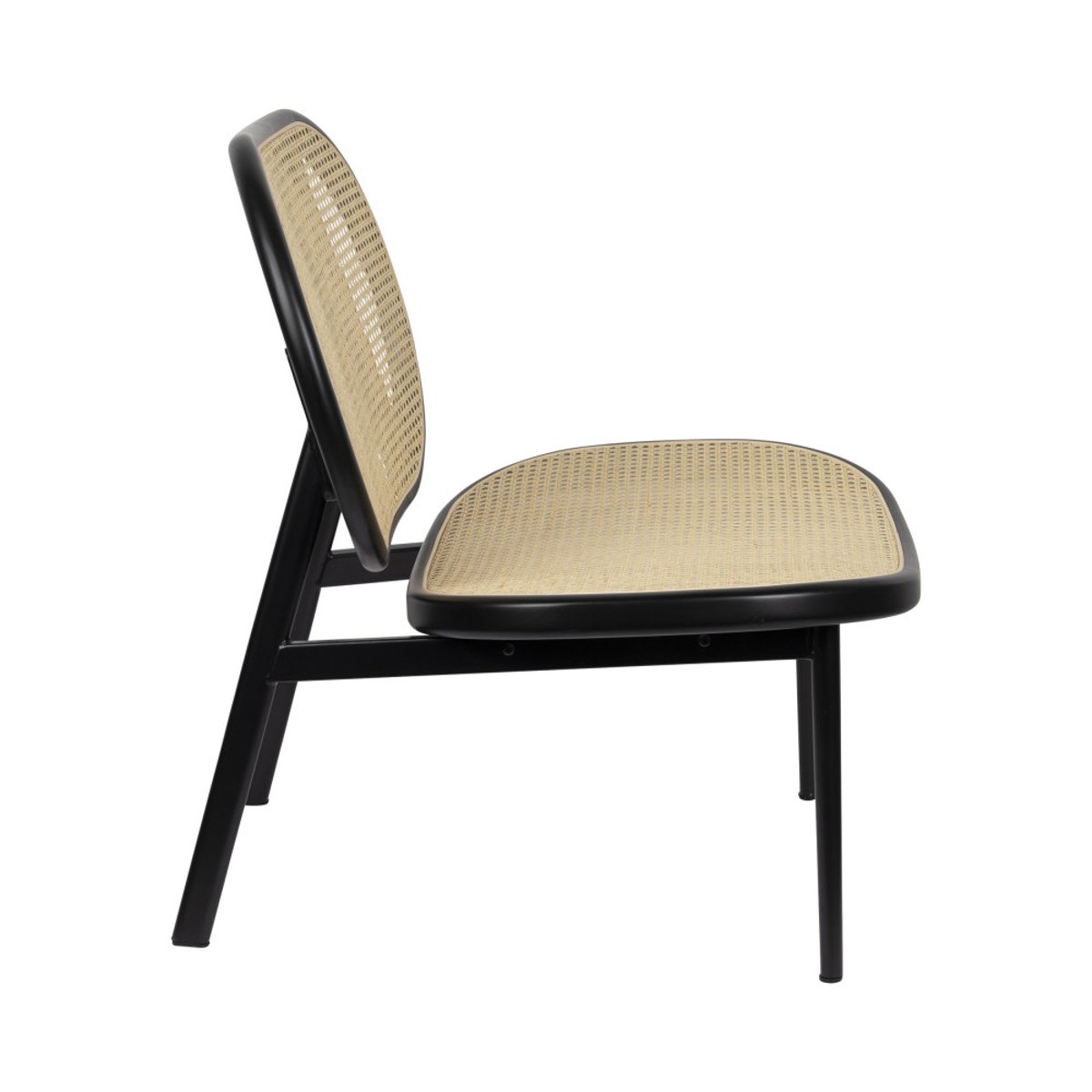 Fauteuil lounge en cannage - SPIKE noir, ZUIVER