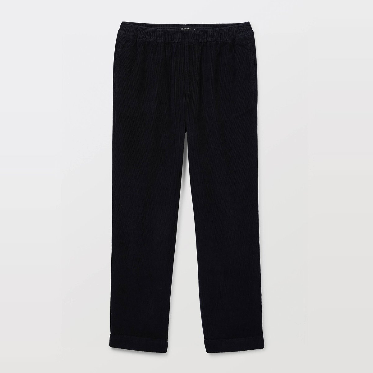Pantalon taille élastiquée en velours de coton BIO GOTS marine, MONOPRIX