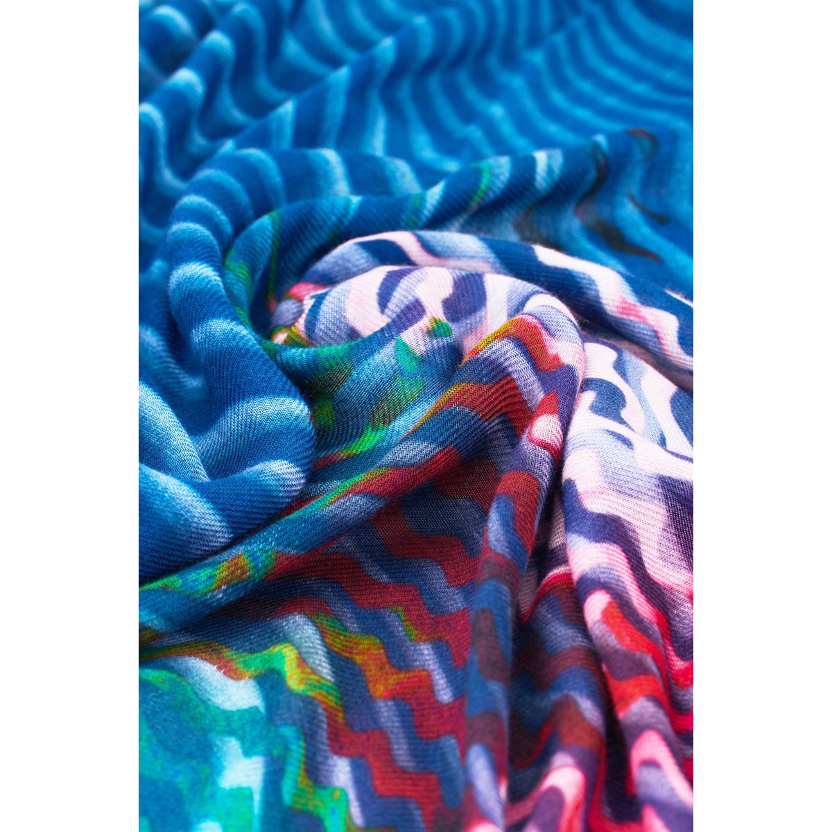 Foulard rectangulaire à fleurs bleu, DESIGUAL