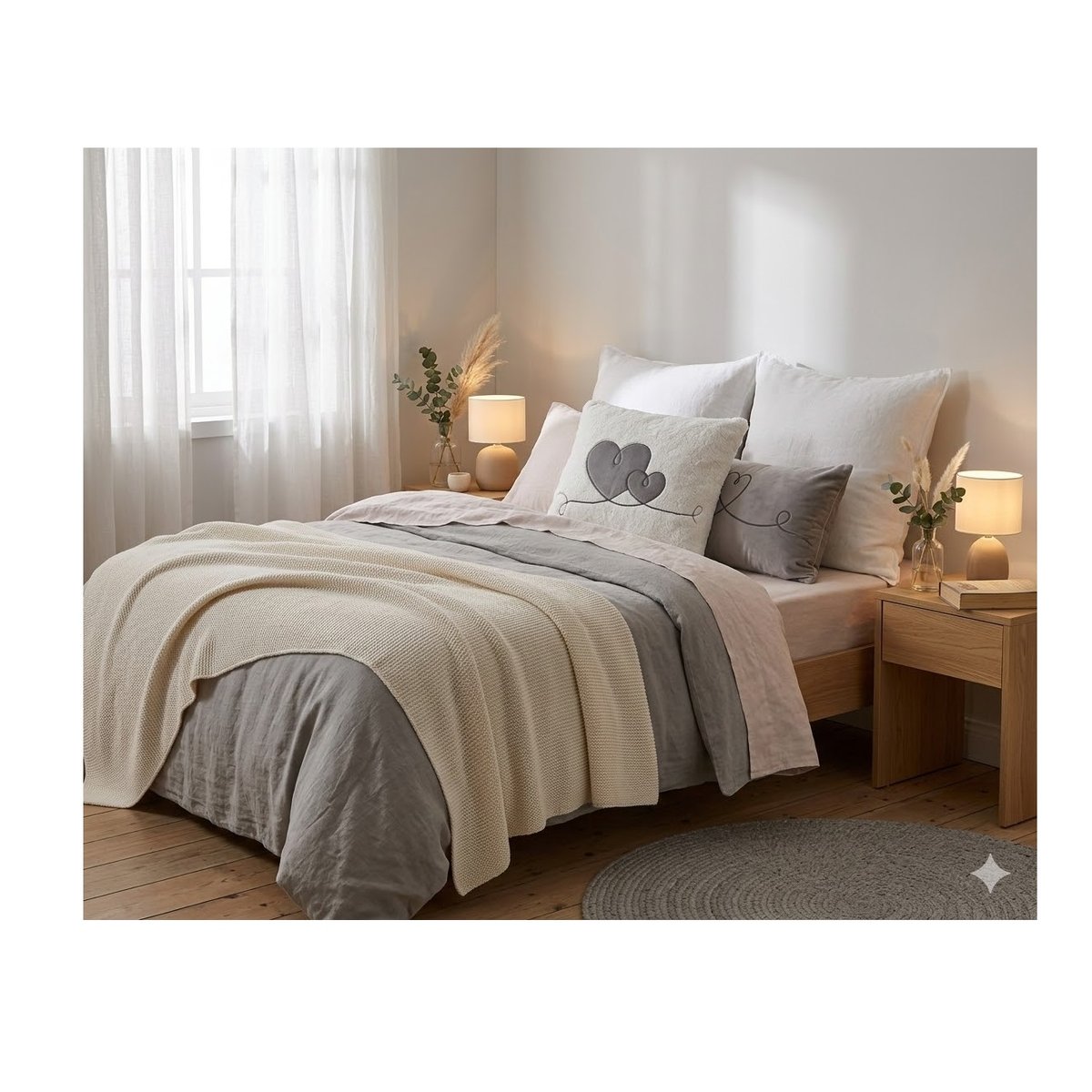 Coussin 45 x 45 cm sherpa doux reves wh_gr, EDEN