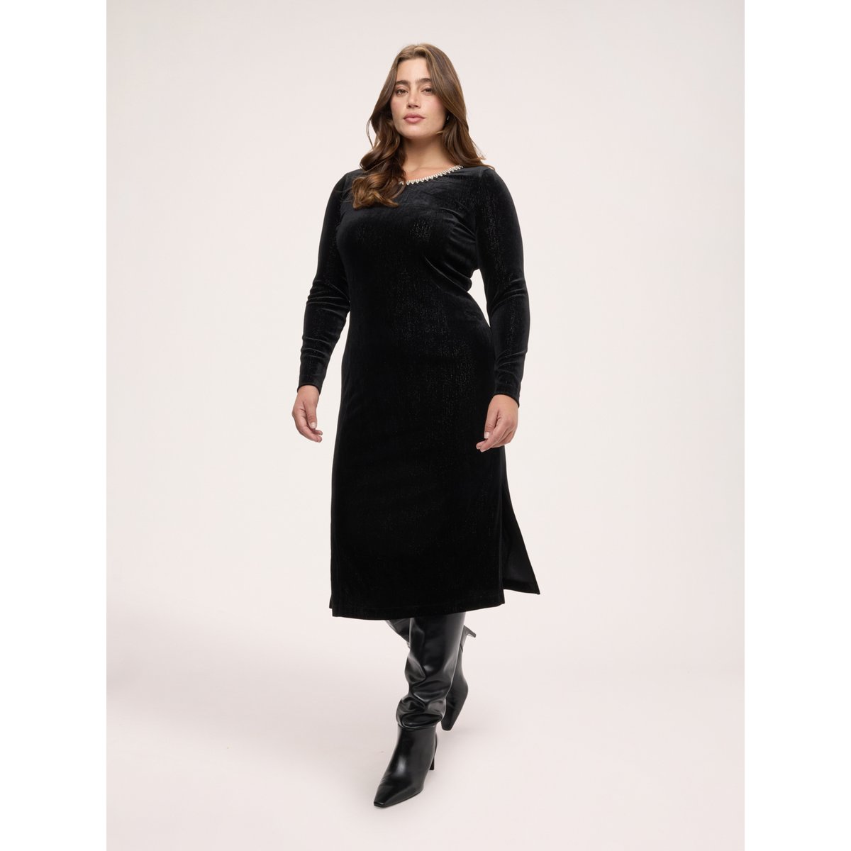 Robe Glam avec applications noir, FIORELLA RUBINO